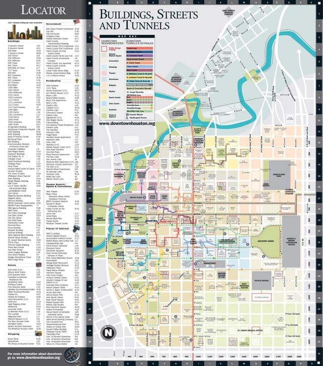 Mappa del centro di Houston