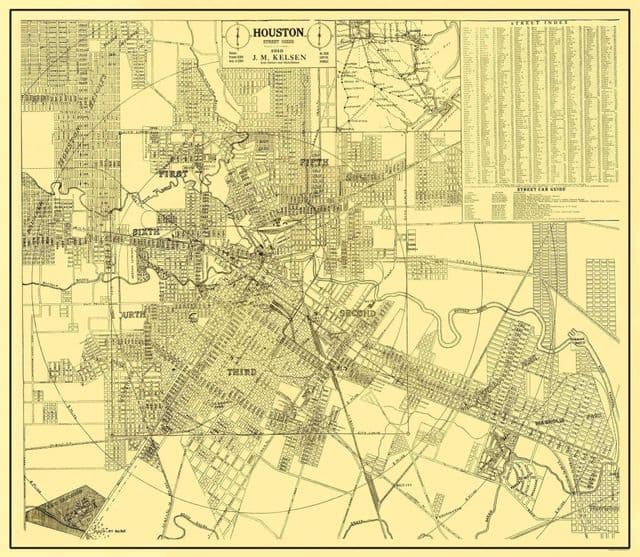 Mappa storica di Houston