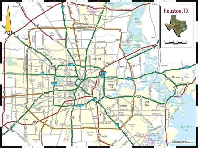 Mappa delle strade di Houston