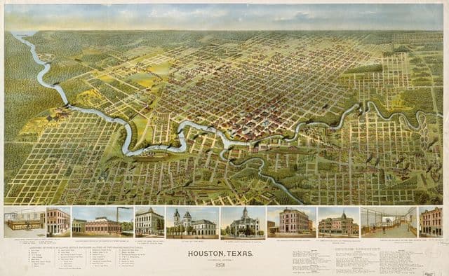 Mappa antica di Houston