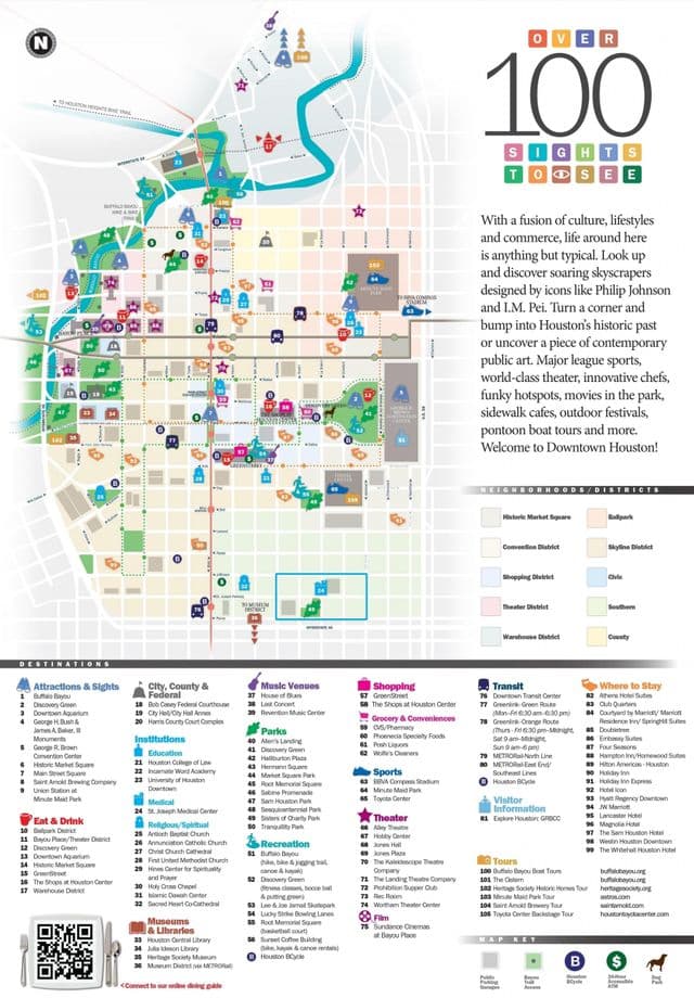 Mappa dei tour a piedi di Houston