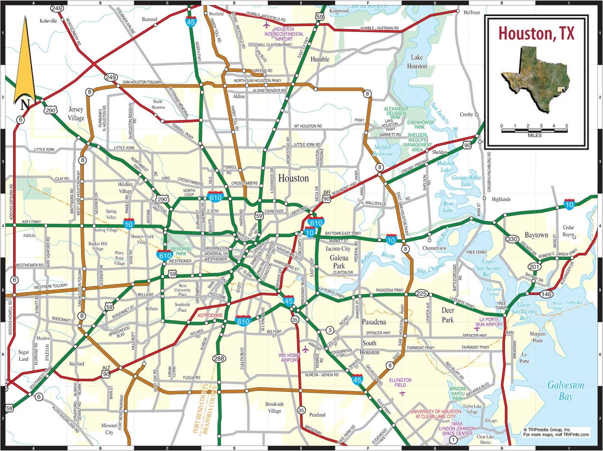 Mappa delle strade di Houston