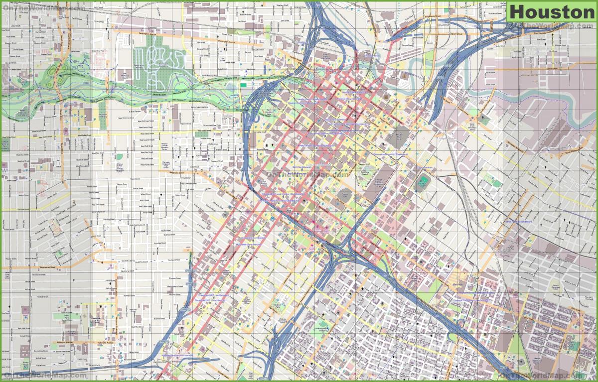 Mappa delle strade di Houston